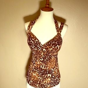 Cache Leopard Print Top